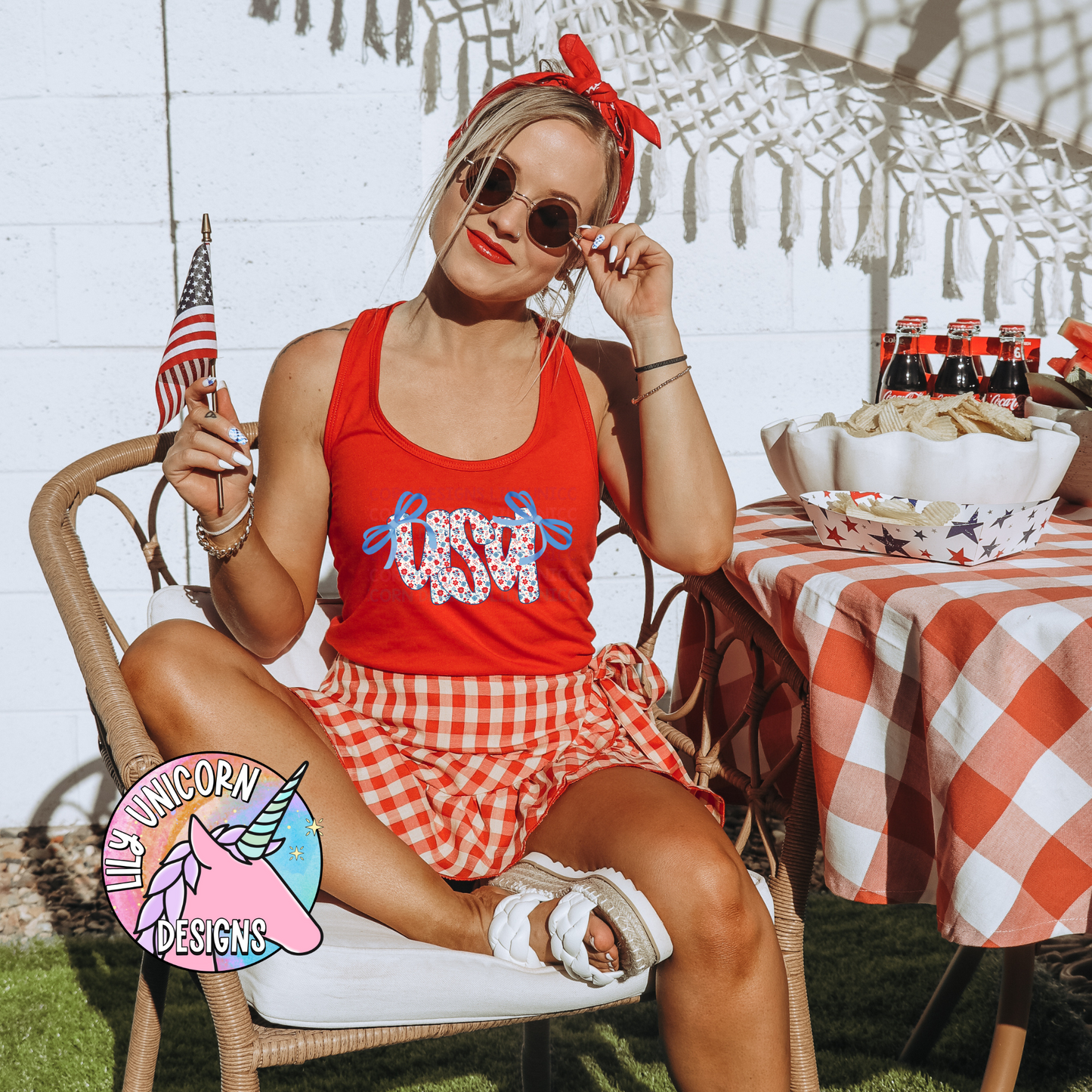 Floral USA with Bows