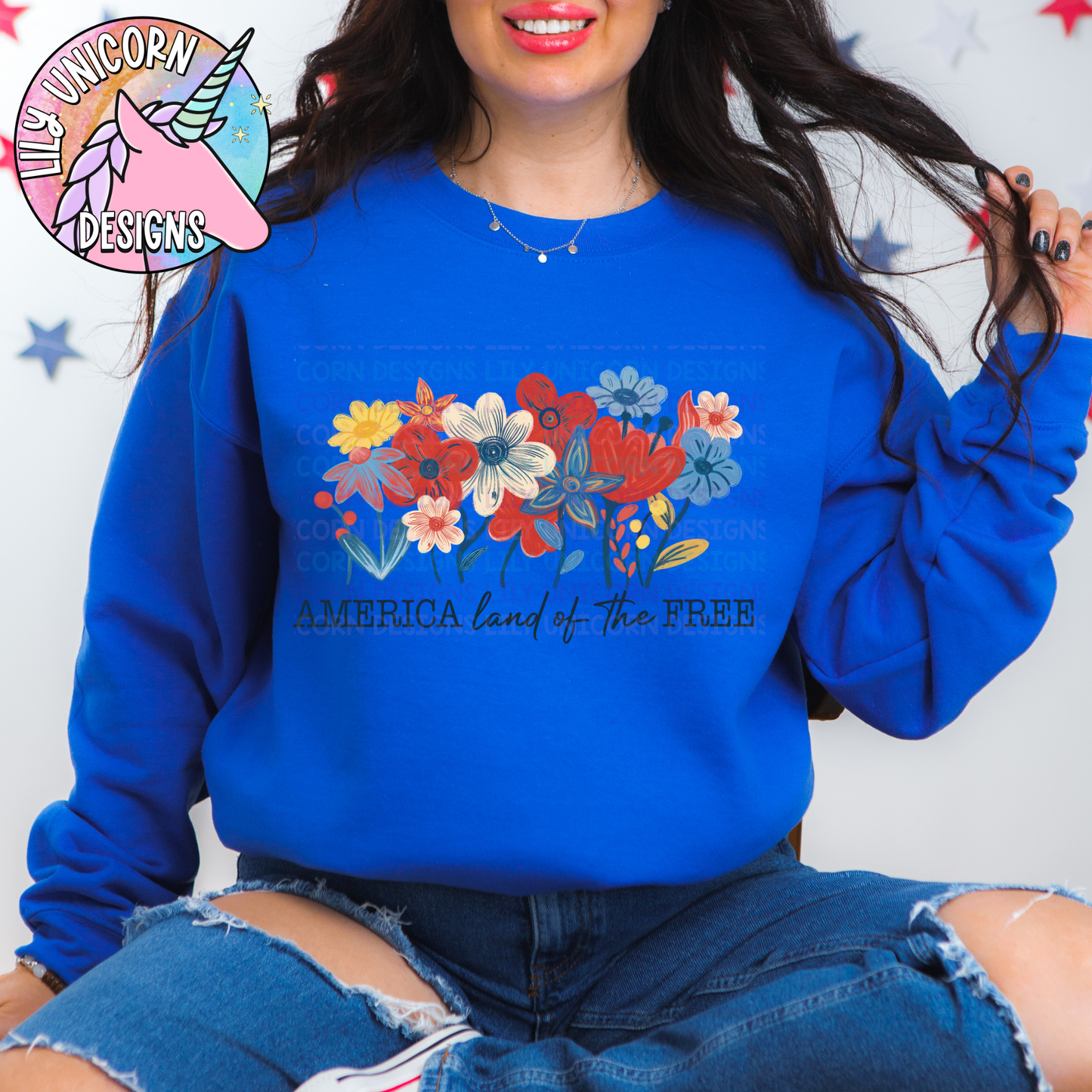 America Land of the Free Floral