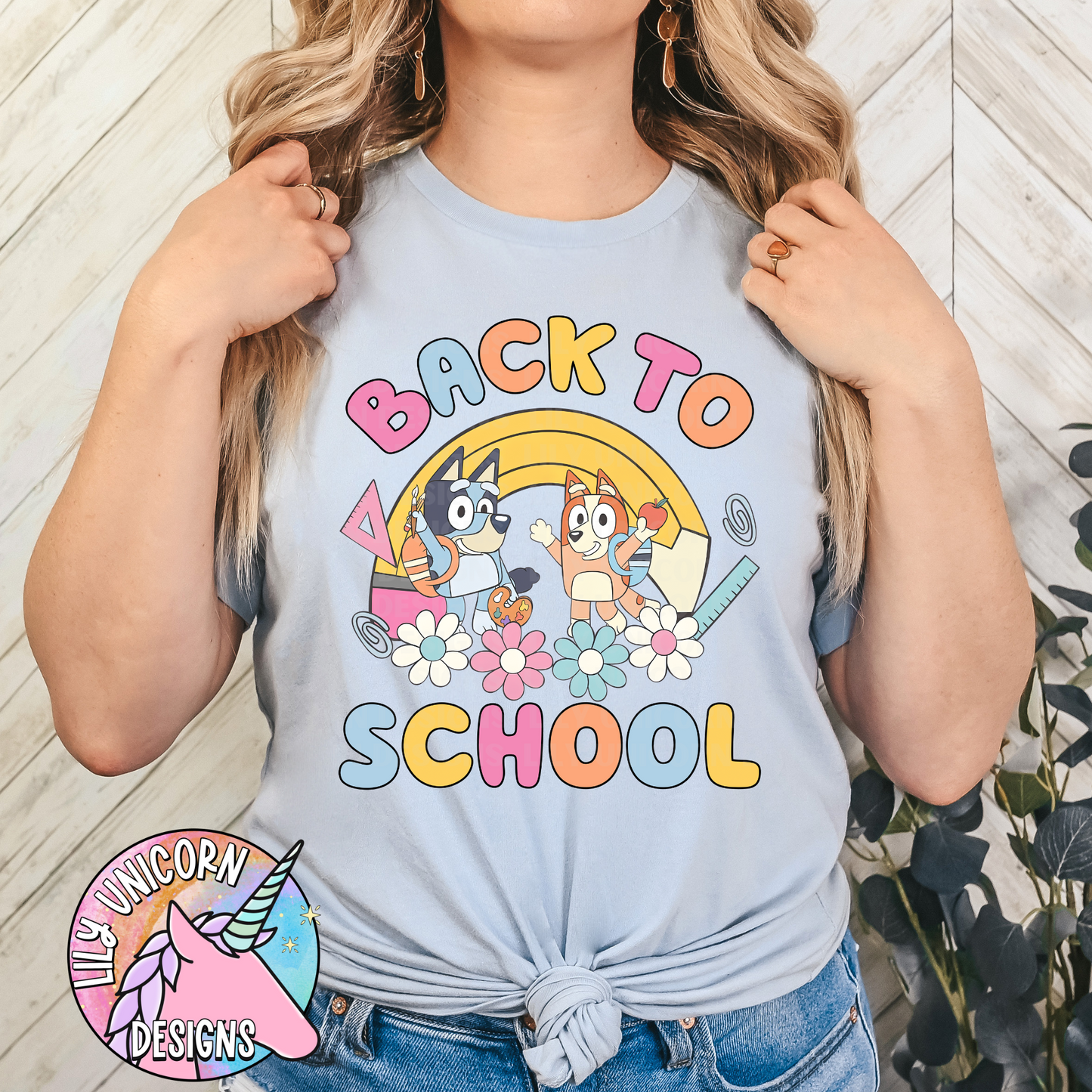 Blue Dog Back to School T-Shirt