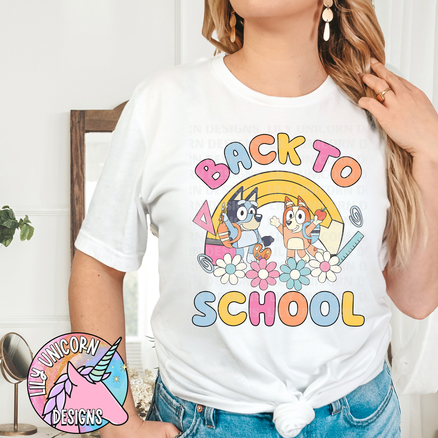 Blue Dog Back to School T-Shirt