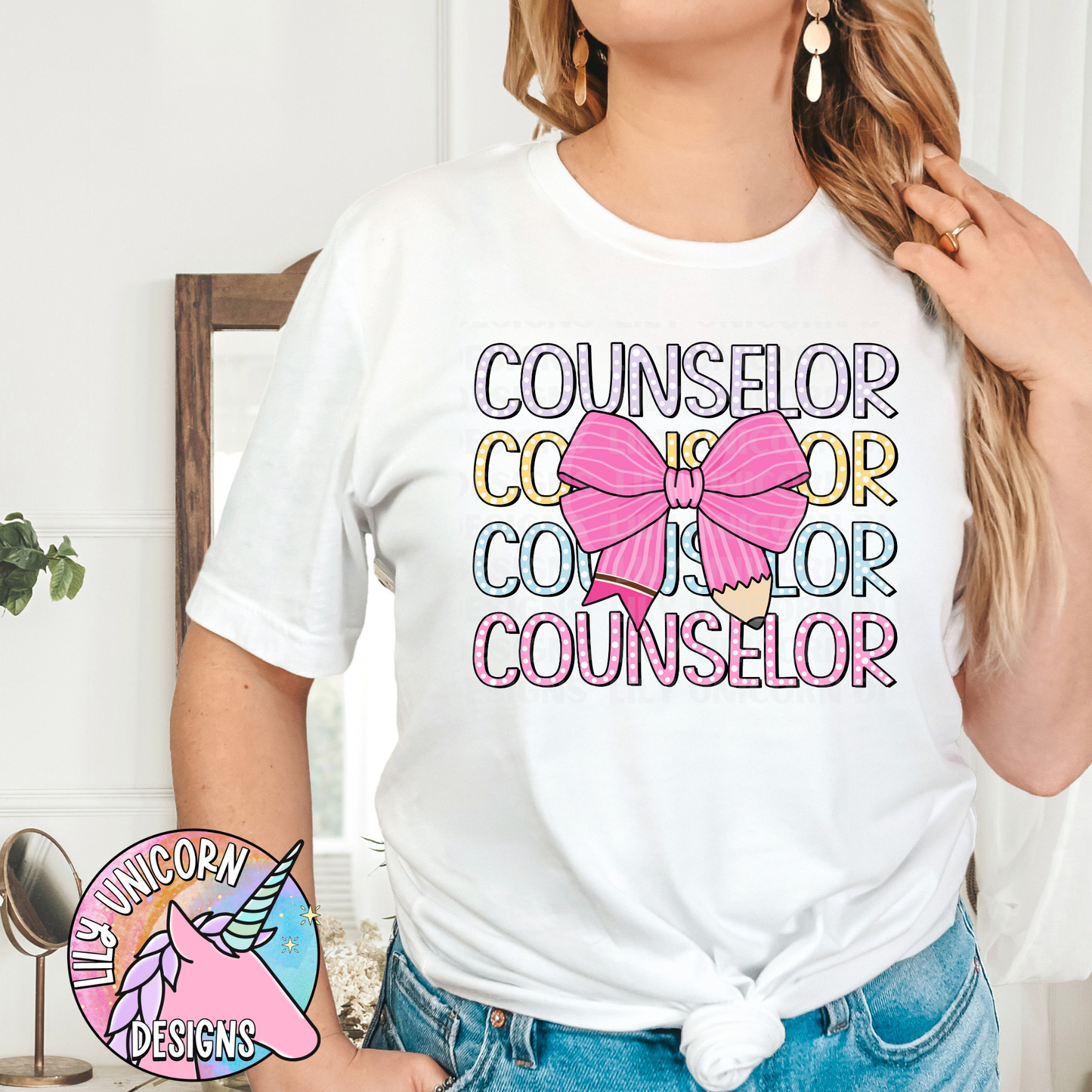 Pencil Bow Counselor T-Shirt