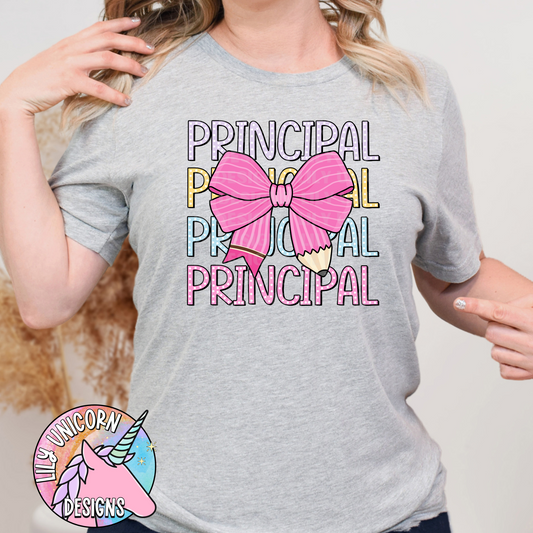 Pencil Bow Principal T-Shirt