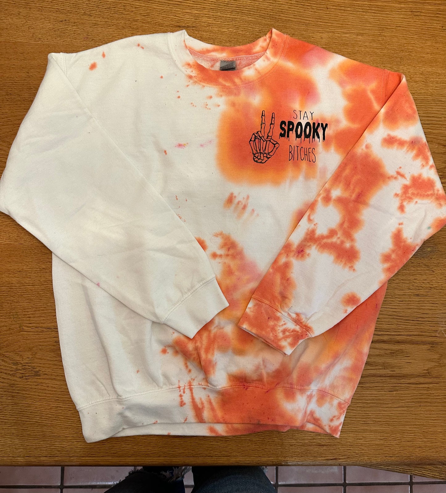 Tie Dye Stay Spooky Sweatshirt - Adult Medium