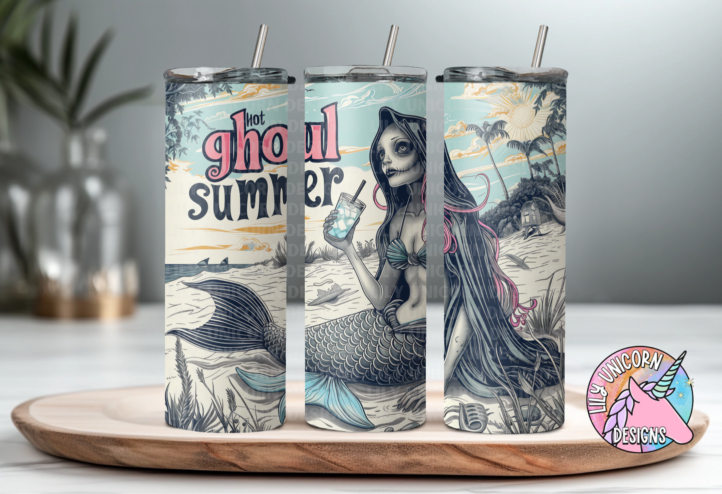 Hot Ghoul Summer Mermaid Tumbler