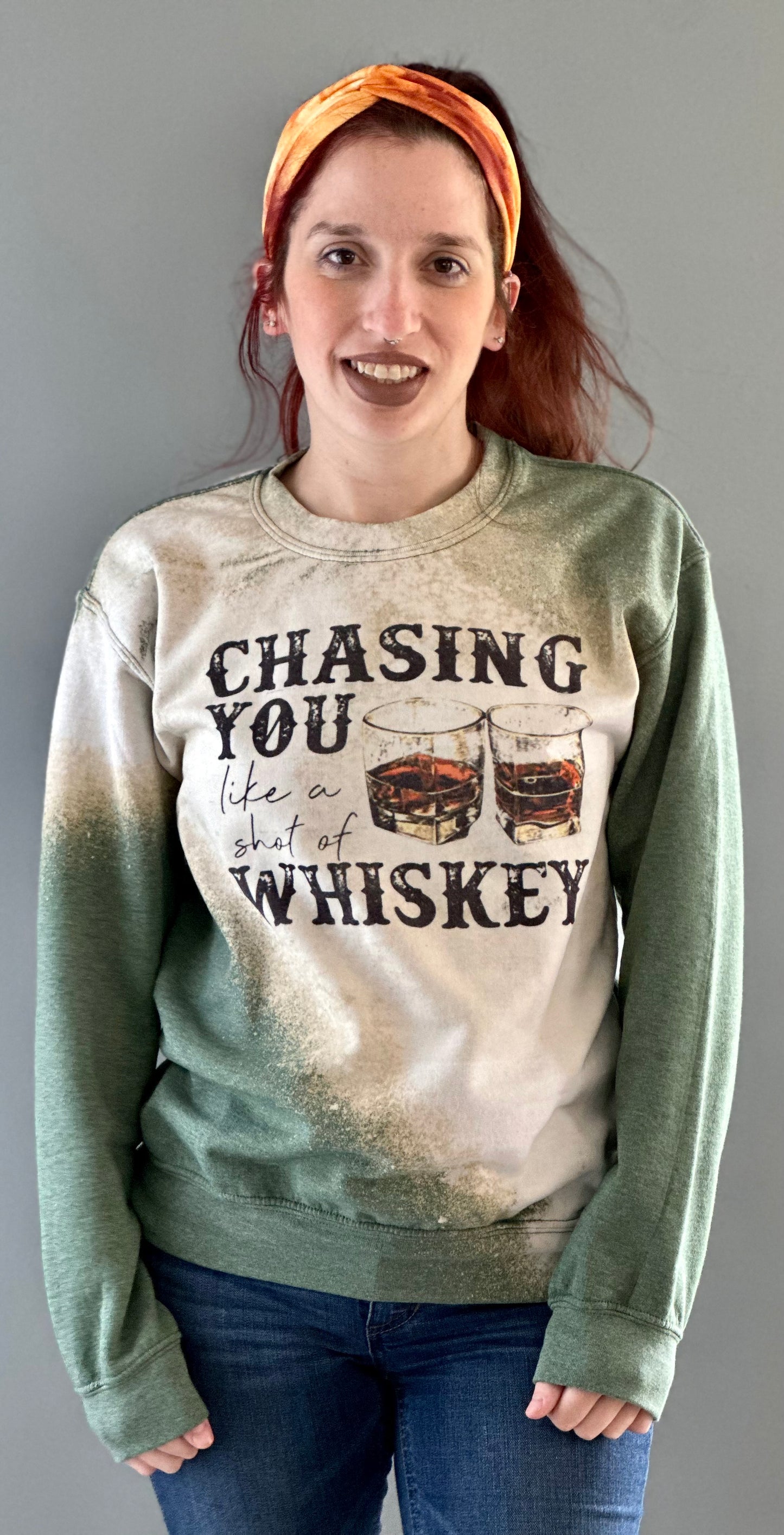 Chasing You Bleached Crewneck Sweatshirt