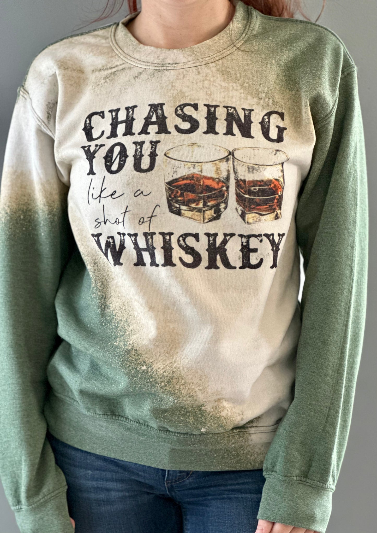 Chasing You Bleached Crewneck Sweatshirt