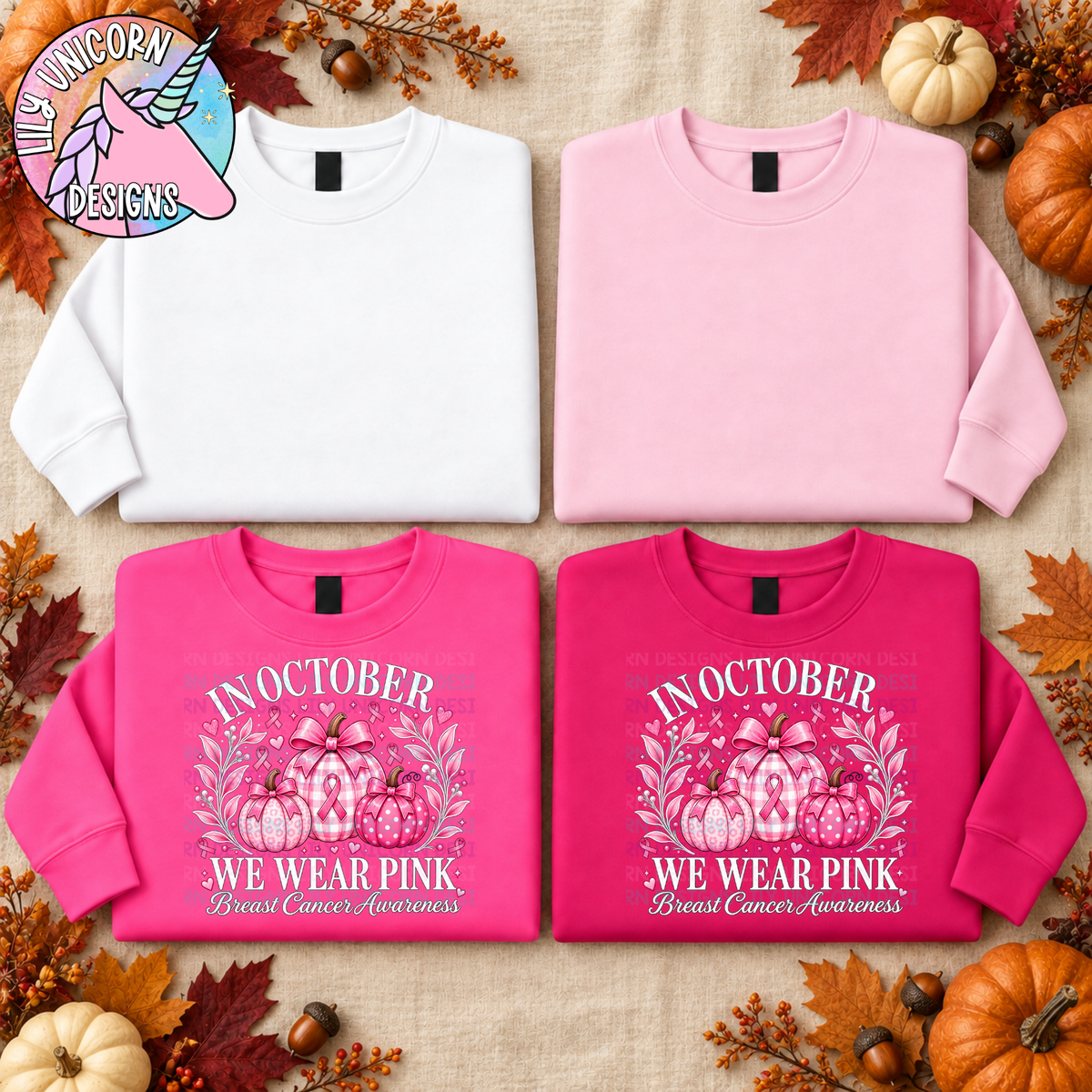 In October We Wear Pink Pumpkins