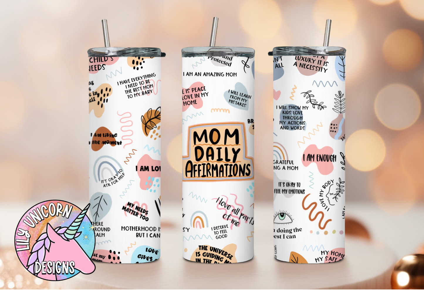 Mom Daily Affirmations Tumbler