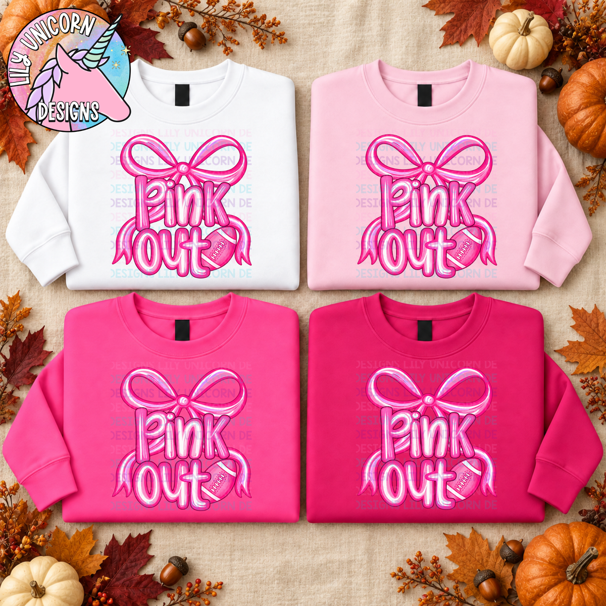Pink Out Football Bow