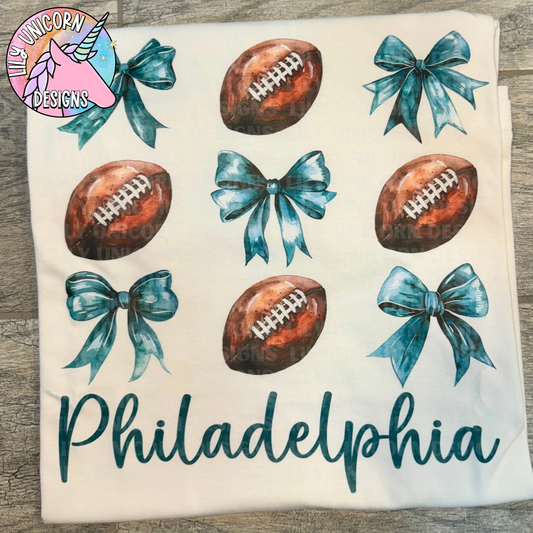 Coquette Bow Philadelphia Football