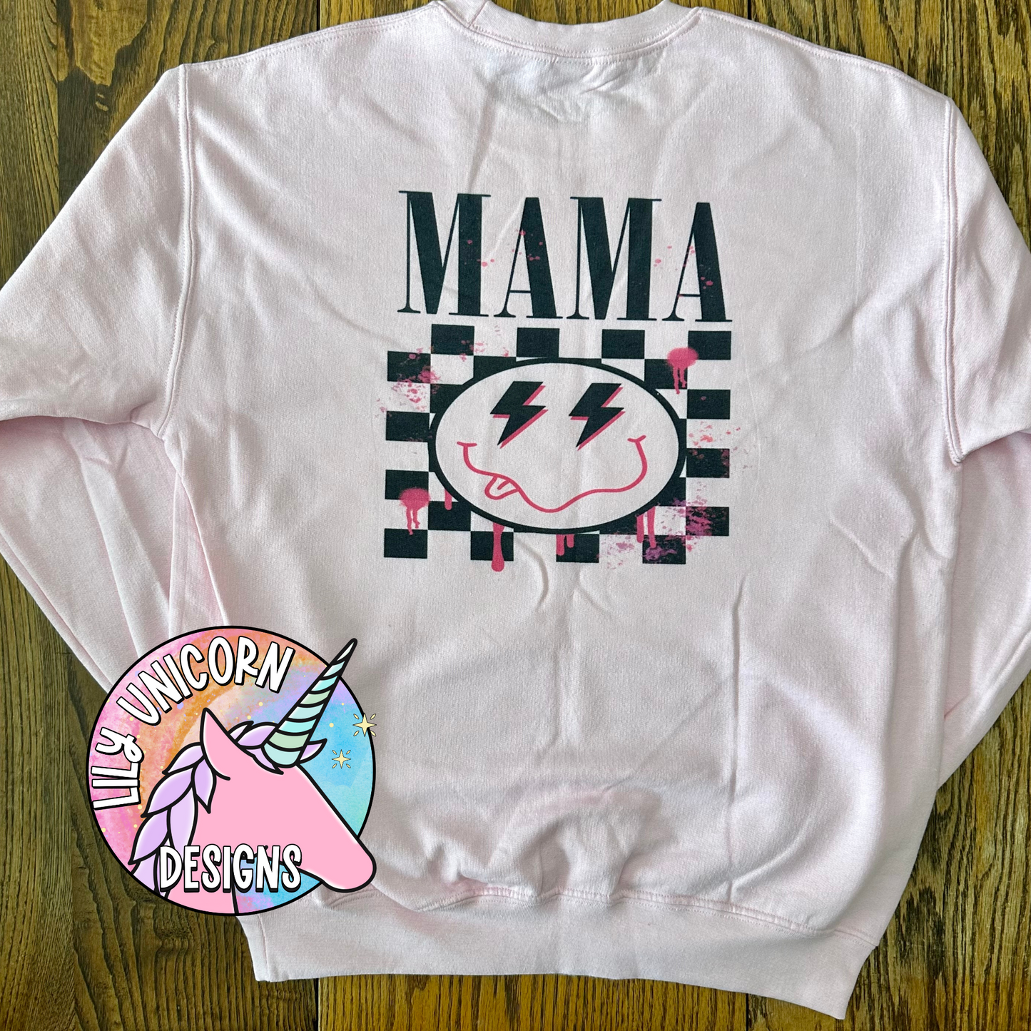 Mama Smiley Face Crewneck Sweatshirt