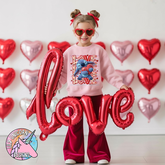 Blue Alien Faux Knit Love Youth