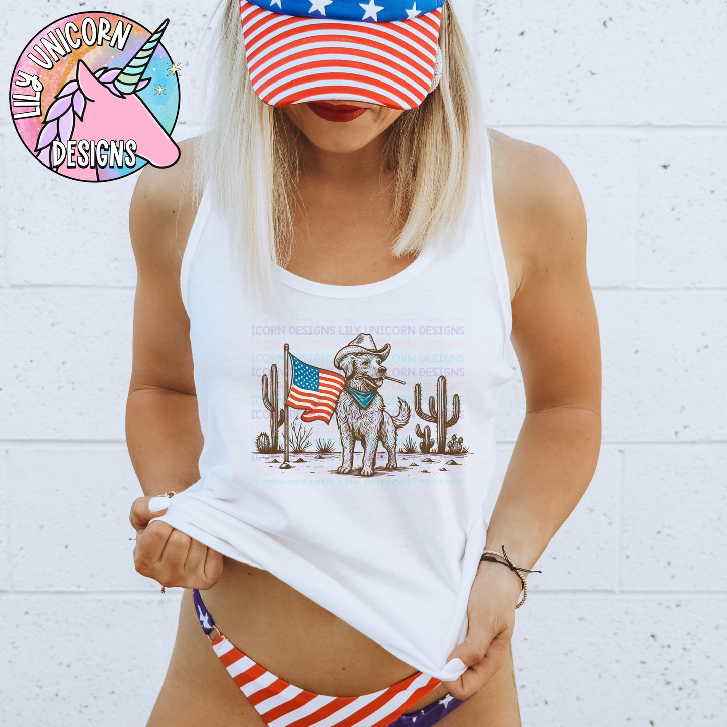 Patriotic Western Dog